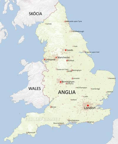 Anglia politikai térkép